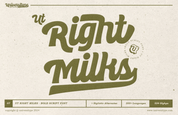 Ut Right Milks: A Stylish Script Font